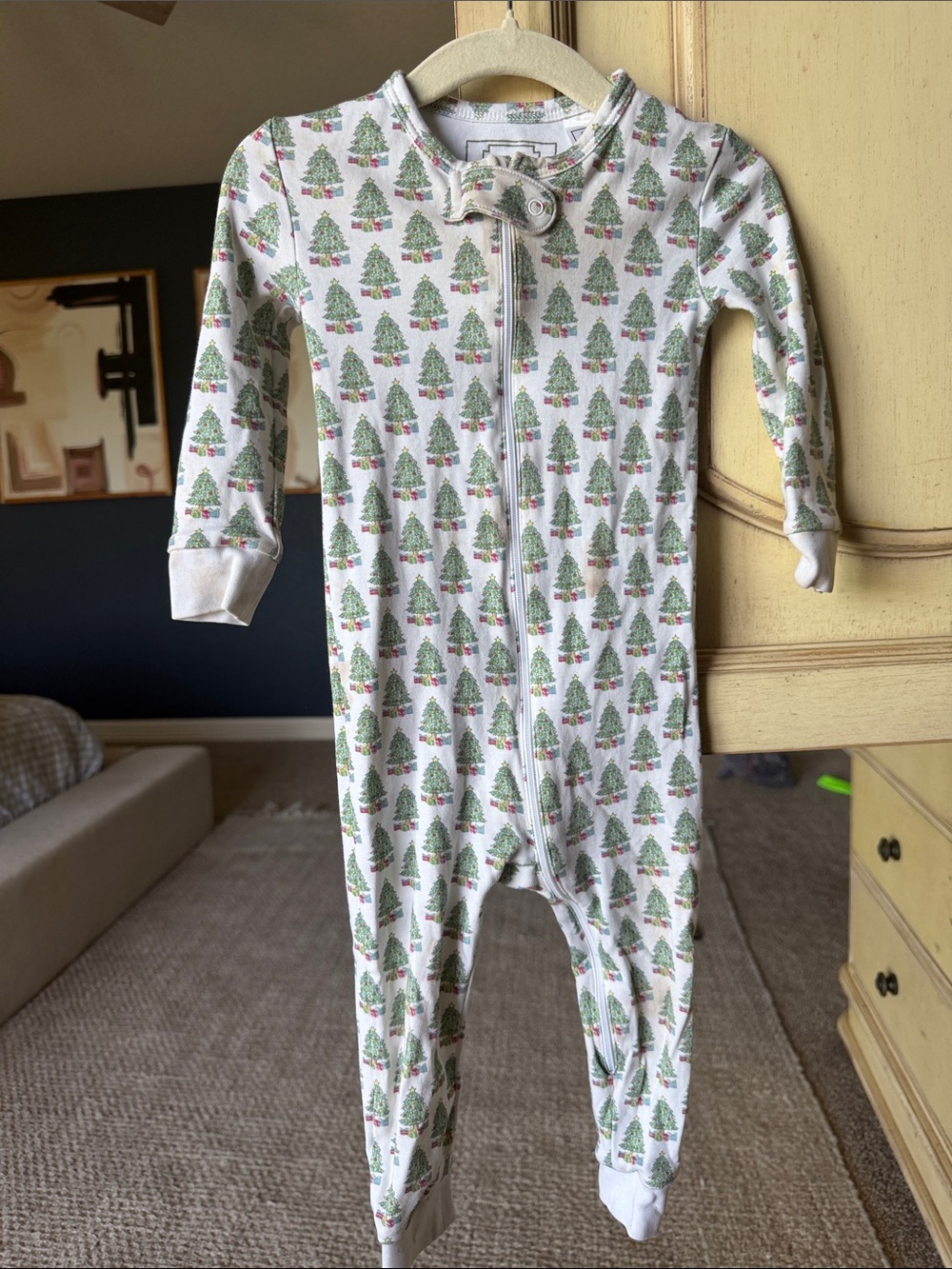 Baby Holiday Tree Zippered One-Piece